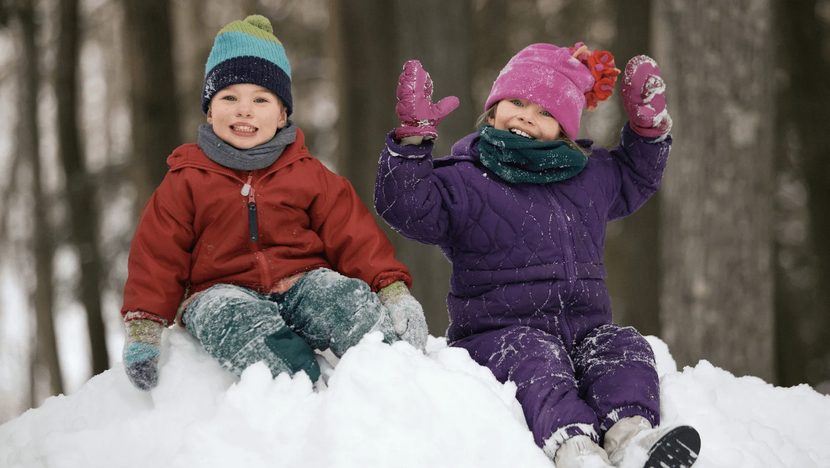 kids playing in snow