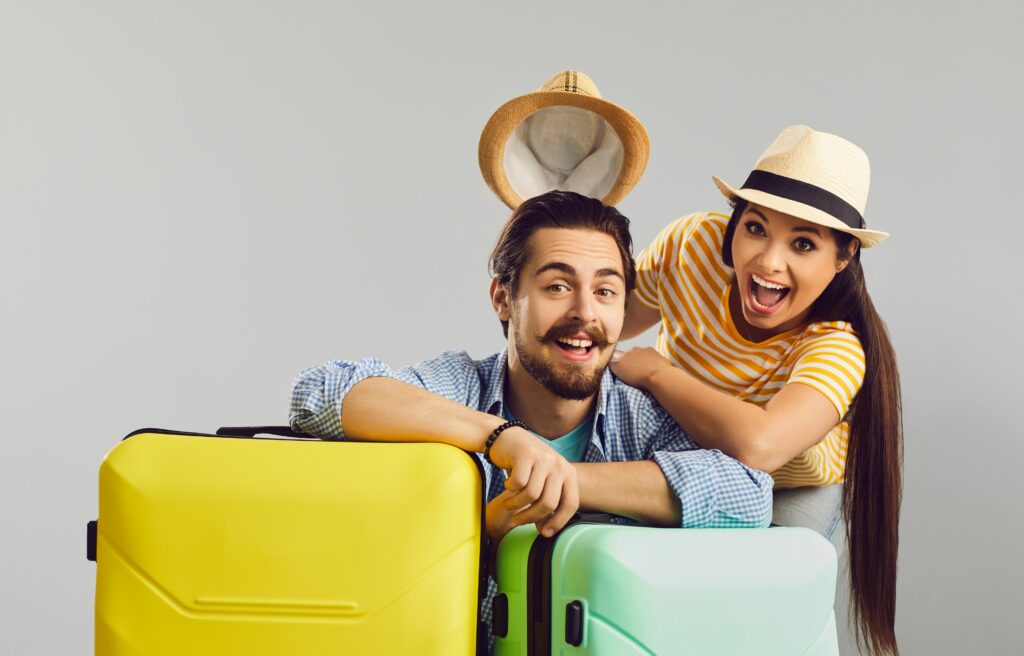 couple with luggage