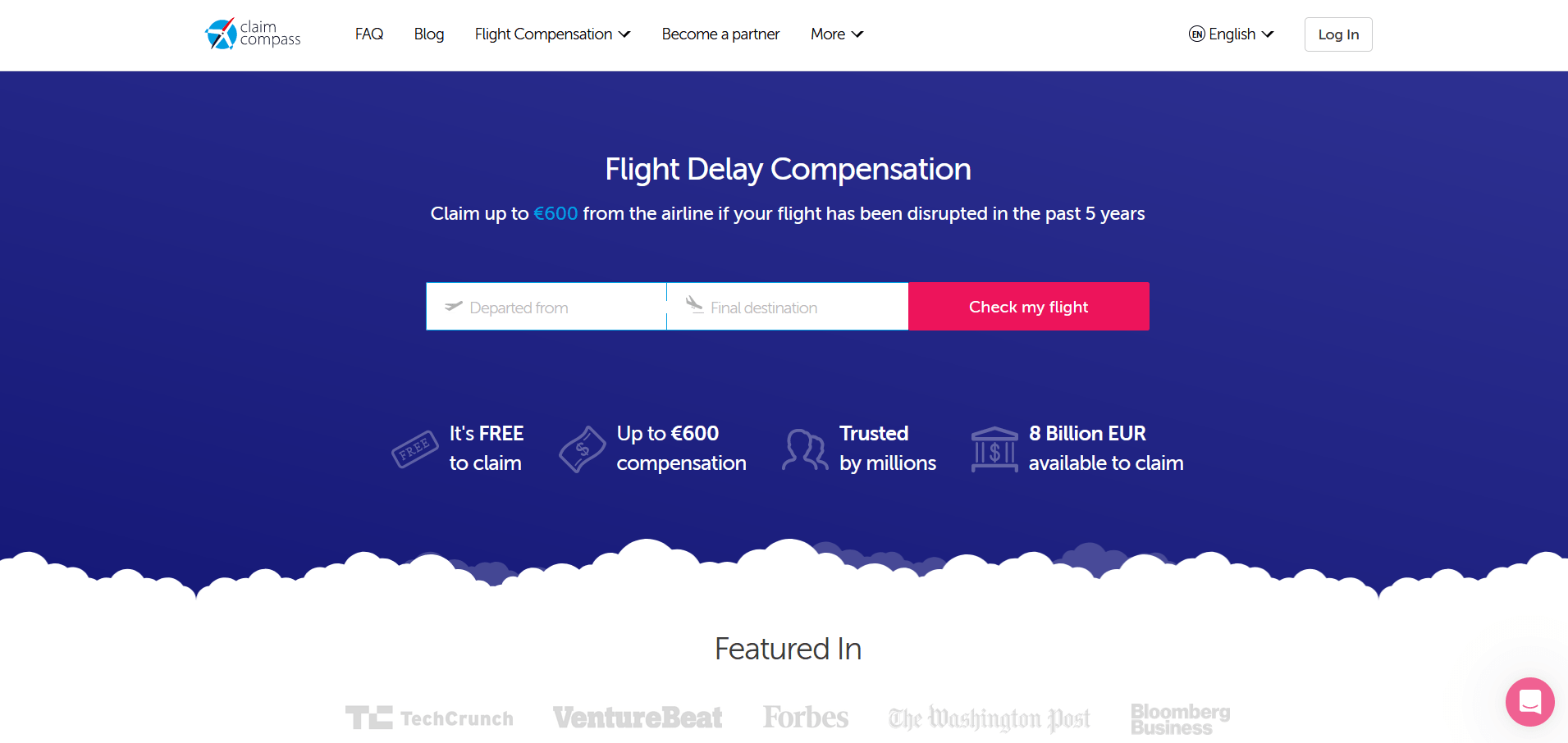 Claimcompass: Flight delay compensation banner