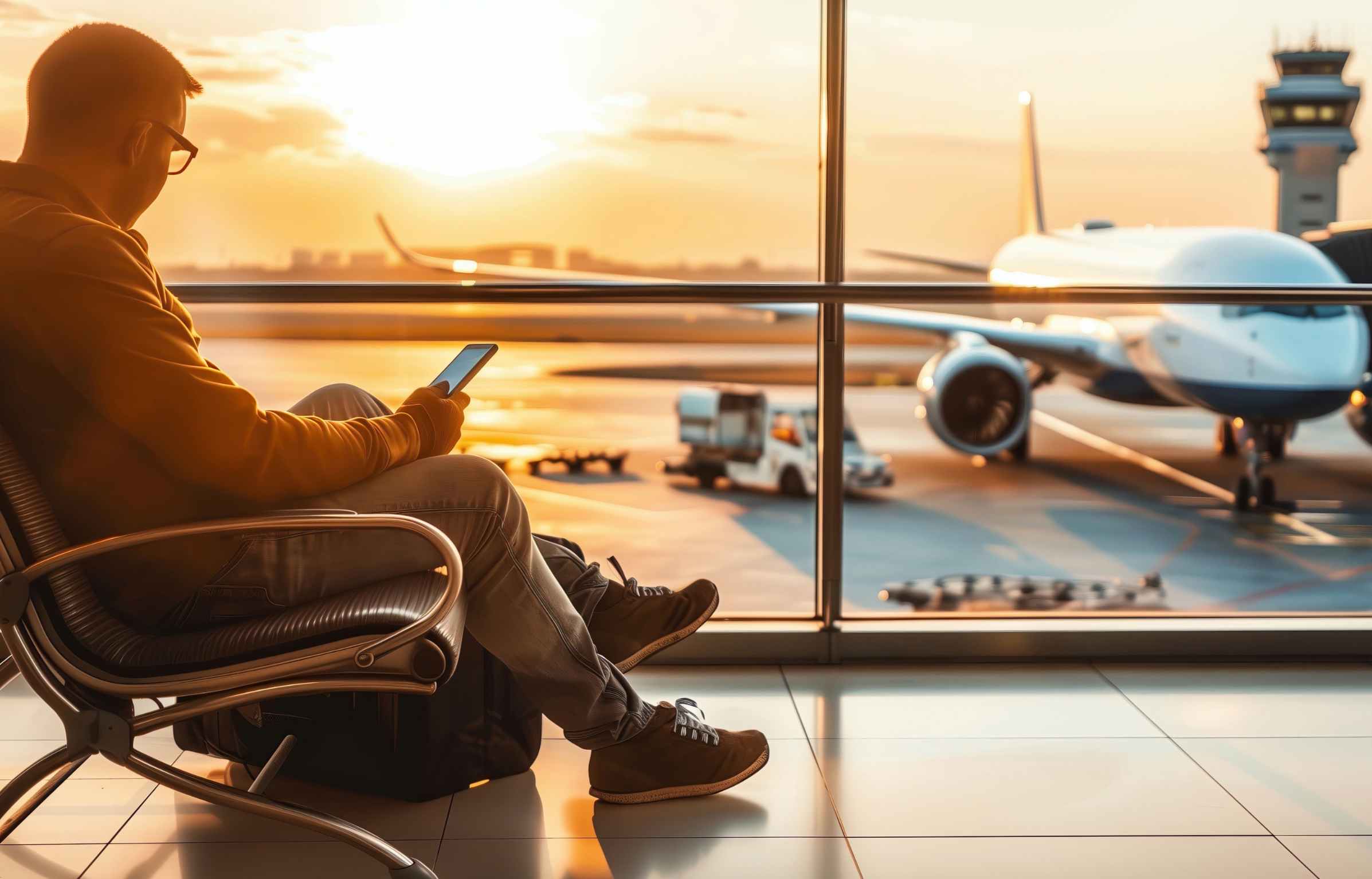 person waiting after booking flght from flight search engine