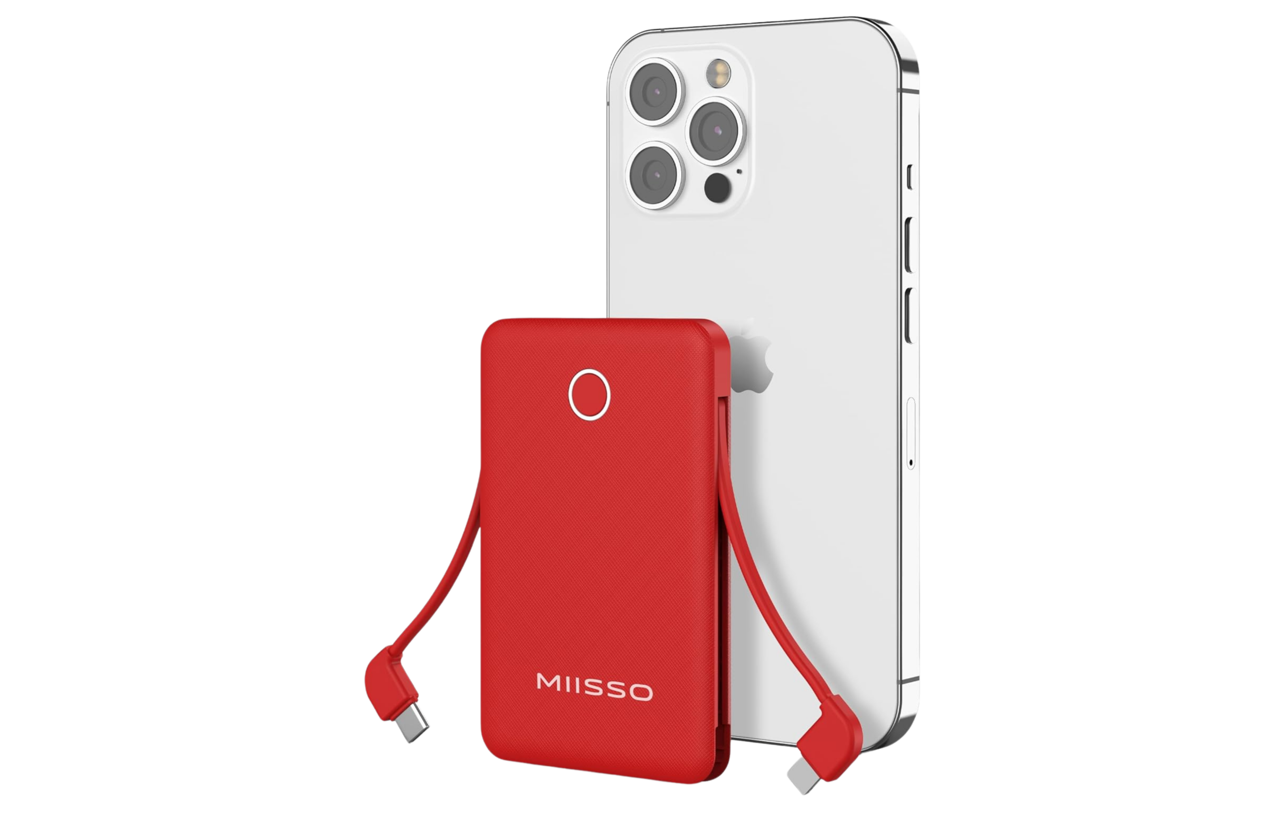 6000mah Ultra Slim Built-in Cables Power Bank