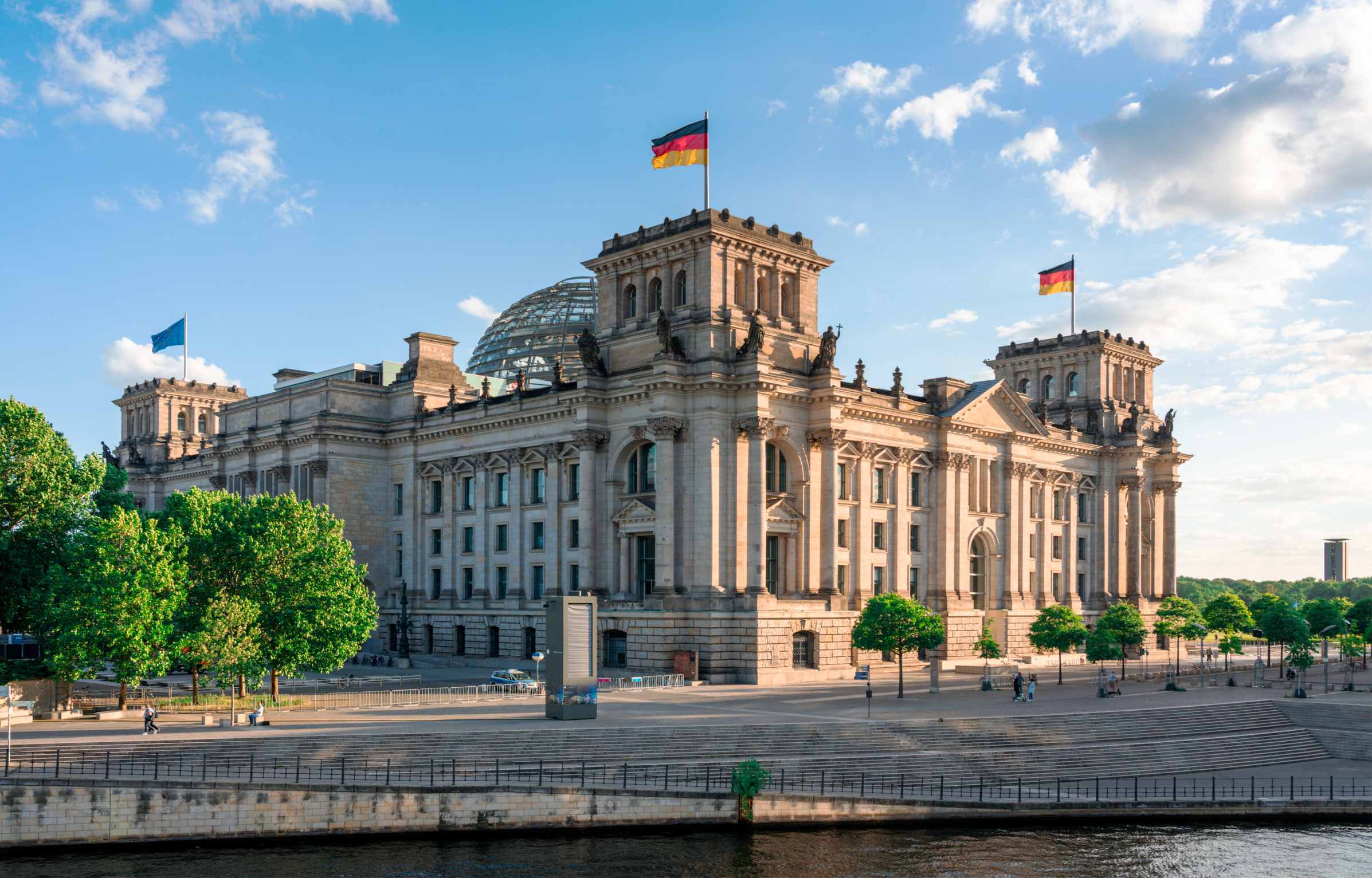 Reichstag and government district in Berlin, Germany