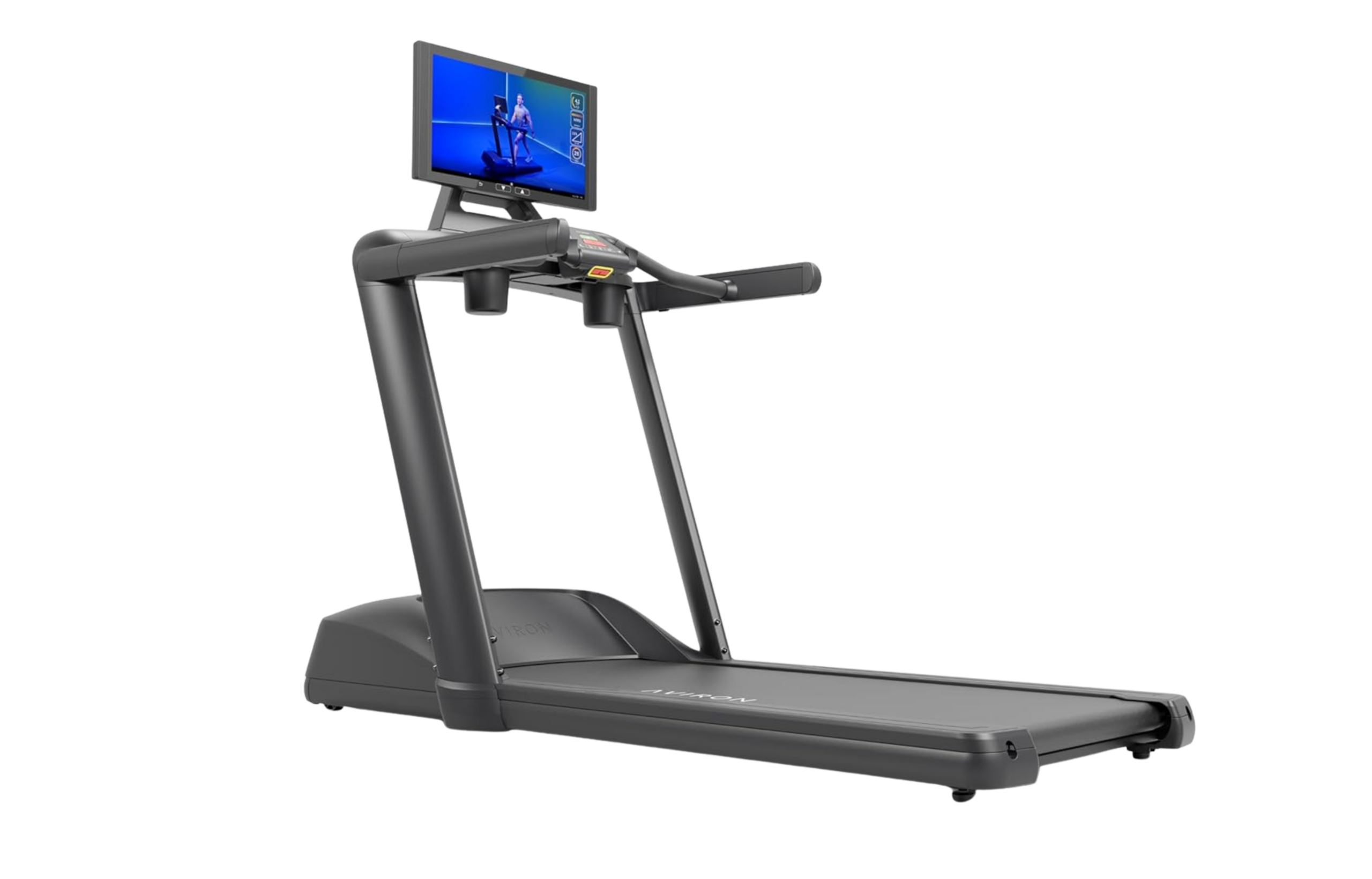 Home treadmill with screen and sleek finish. Fits with the best treadmills on amazon.