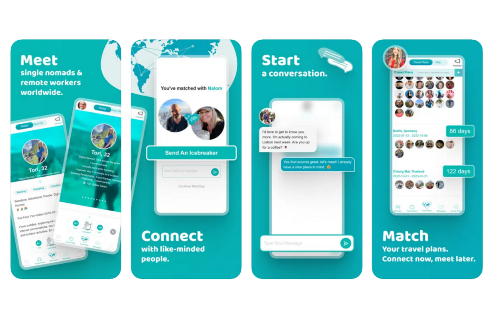Nomad Soulmates helps travelers form genuine connections as they move from city to city, making it one of the best apps for digital nomads.