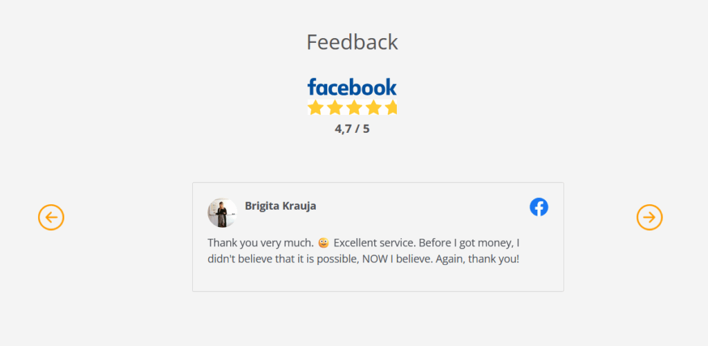 4.7 out of 5 Facebook rating for compensair review, with a customer praising the service for fast and reliable flight compensation assistance.