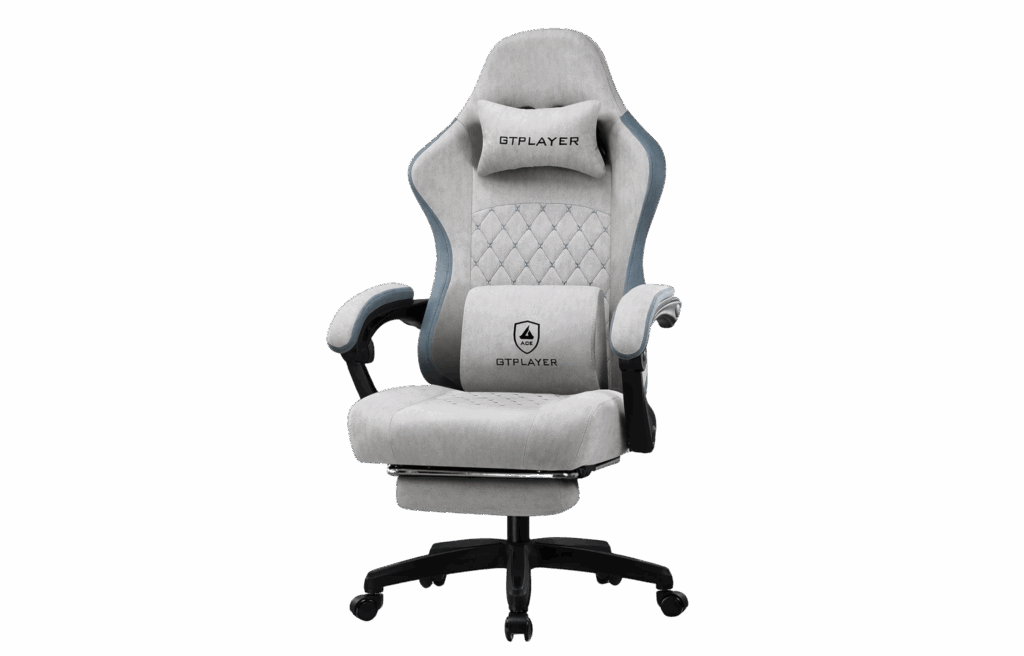 GTPLAYER gaming chair in light gray fabric
