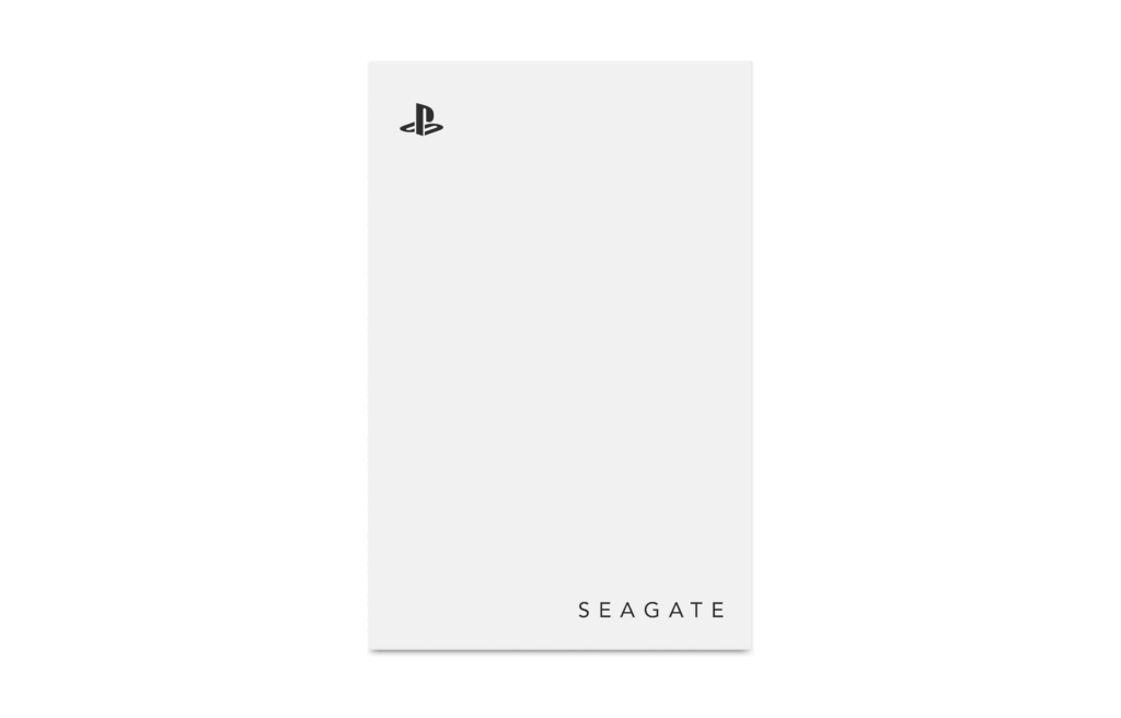 Seagate external hard drive for PlayStation consoles in white.