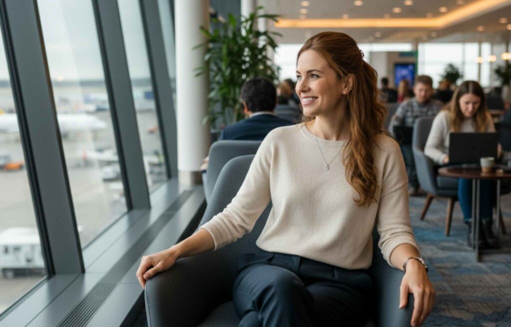 She once faced the issue that her card does not qualify for lounge access, yet after finding the causes, she enjoys her time comfortably inside the lounge.