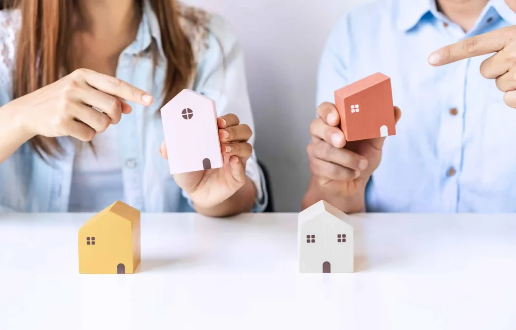 Visual representation of choosing the right home during relocation planning.