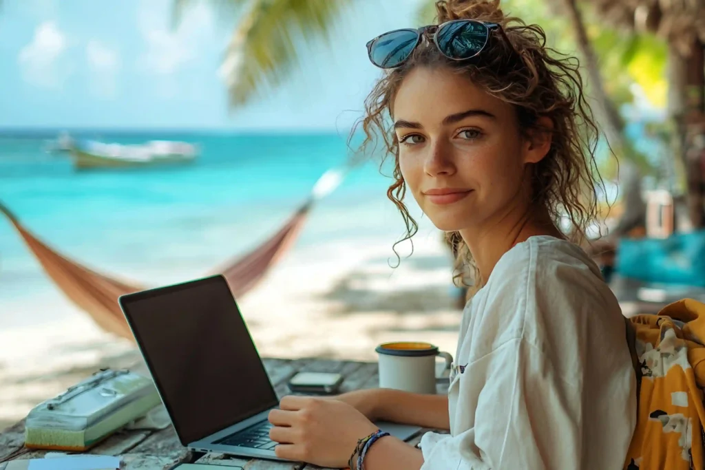 girl has finally found out about how to become a digital nomad