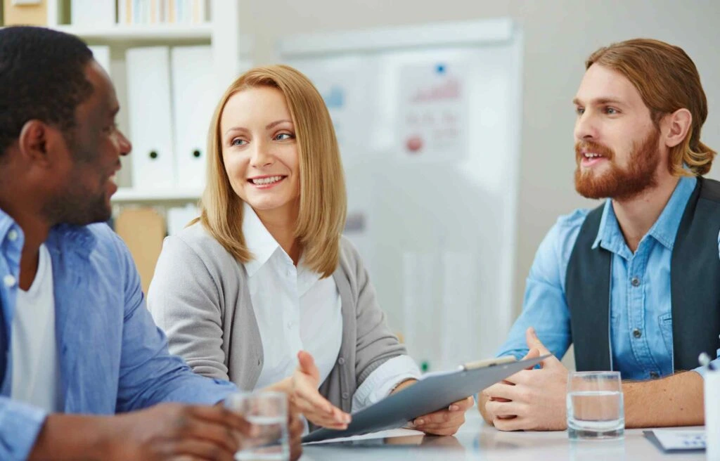 Woman explaining personal relocation process
